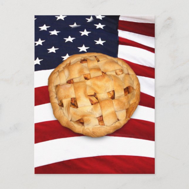 American Pie (Apple Pie with American Flag) Postcard (Front)