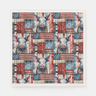 American Pig Farm folk art Napkin