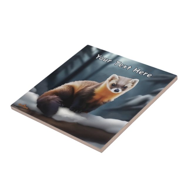 American Pine Marten Ceramic Tile (Side)