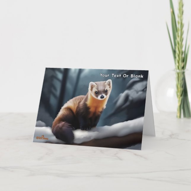 American Pine Marten Thank You Card (Front)