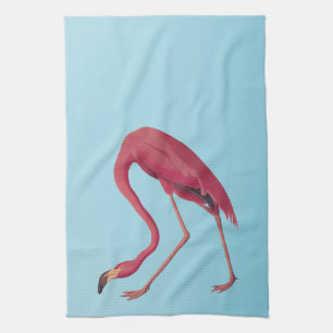 American Pink Flamingo Vintage Art Tea Towel