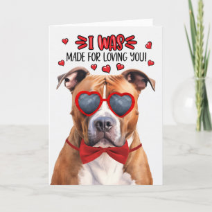 American Pit Bull Dog Loving You Valentine Holiday Card