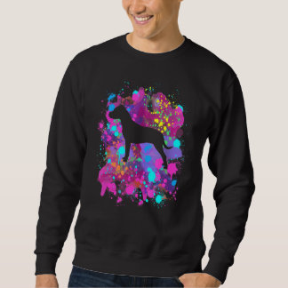 American Pit Bull Dog Pink Watercolor Splatter Art Sweatshirt