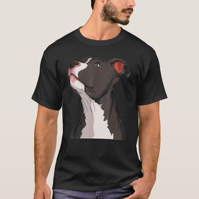 American Pit Bull Pitbull Terrier Dog Head Dog Can T-Shirt (Front)