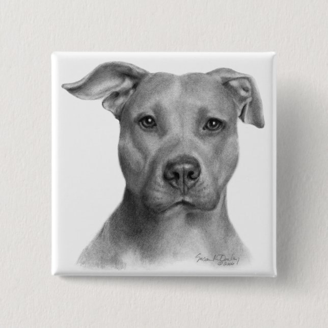 American Pit Bull Terrier 15 Cm Square Badge (Front)