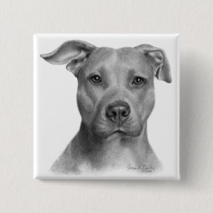 American Pit Bull Terrier 15 Cm Square Badge