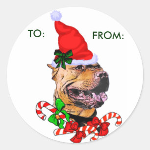 American Pit Bull Terrier Christmas Gifts Classic Round Sticker