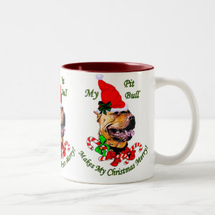 American Pit Bull Terrier Christmas Gifts Two-Tone Coffee Mug