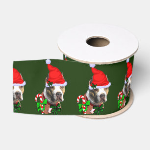 American Pit Bull Terrier Christmas Merry Grosgrain Ribbon