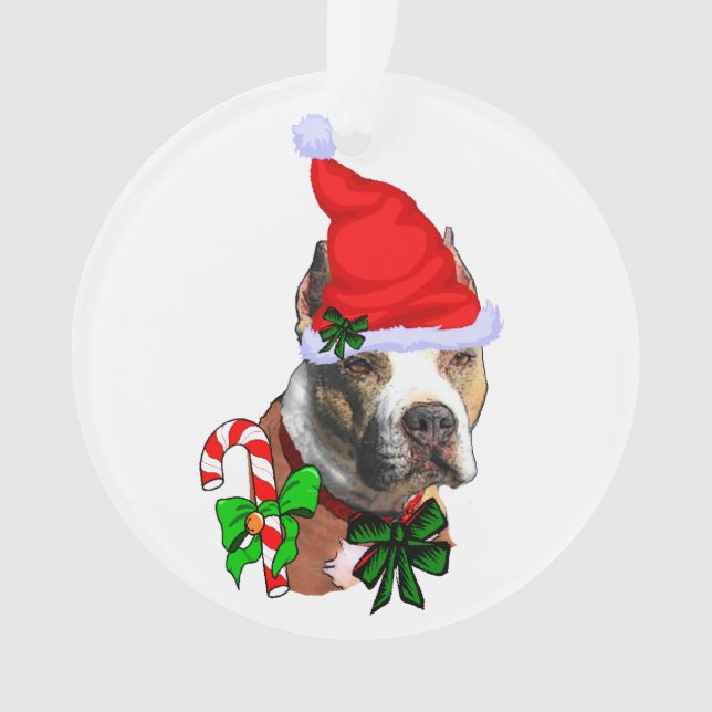 American Pit Bull Terrier Christmas Ornament (Front)