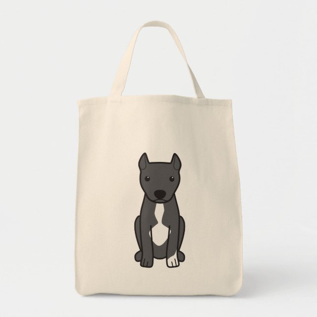 American Pit Bull Terrier (Cropped Ears) Tote Bag (Front)