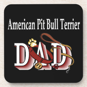 American Pit Bull Terrier Dog Dad Coaster