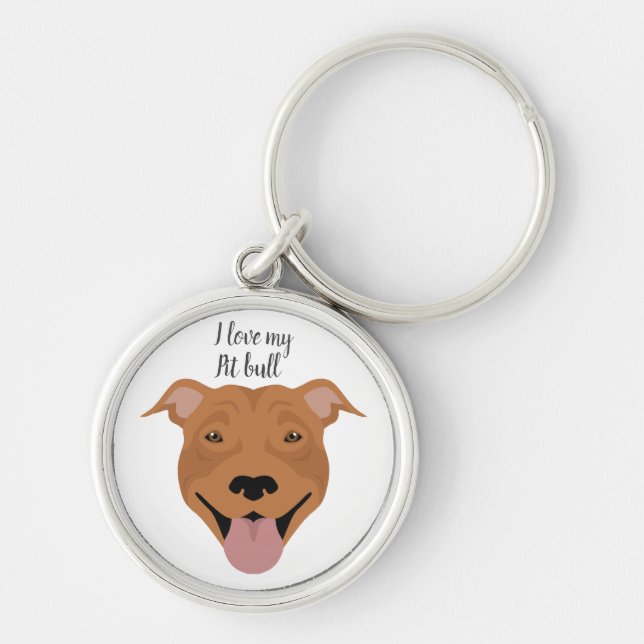 American Pit bull Terrier dog Key Ring (Front)