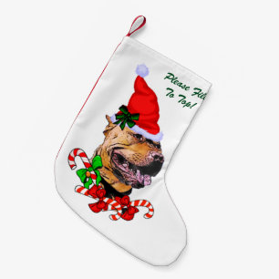 American Pit Bull Terrier Merry Small Christmas Stocking