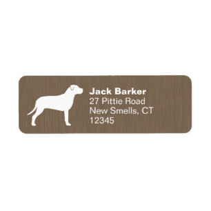 American Pit Bull Terrier Silhouette Return Address Label