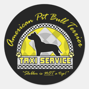 American Pit Bull Terrier Taxi Service Classic Round Sticker