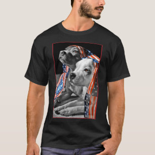 American Pit Bull Terrier Usa Flag Patriotic Dog T-Shirt