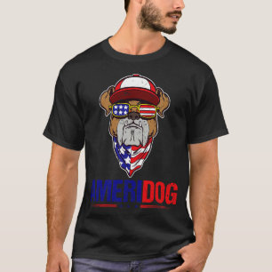 American Pitbull 4th Of July Men Ameridog USA Flag T-Shirt