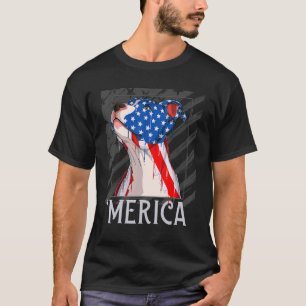 American Pitbull 4th Of July Merica   Dog   Usa Fl T-Shirt