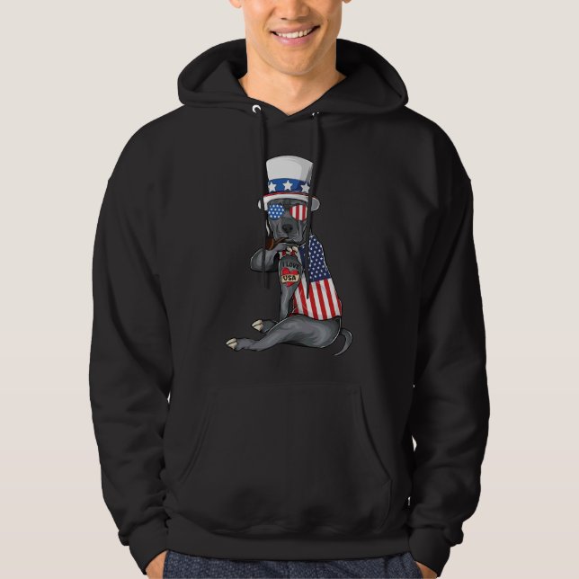 American Pitbull Dog Merica 4th Of July American S Hoodie (Front)