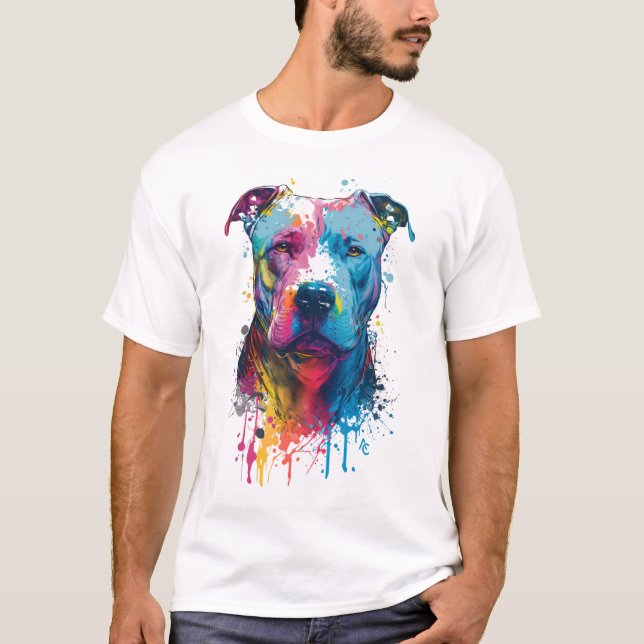 American Pitbull - Graffiti Ink Splash T-Shirt (Front)