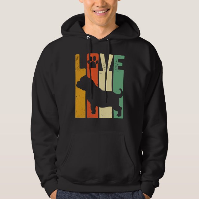 American Pitbull Or Bully Breed Dog Lover Retro Vi Hoodie (Front)