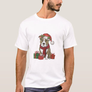 American Pitbull Terrier Dog Christmas Parties San T-Shirt
