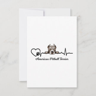 American Pitbull Terrier Heartbeat Card