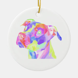 American Pitbull Terrier Pop Art Ceramic Ornament