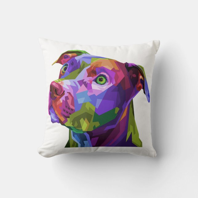 American Pitbull Terrier Pop Art Portrait for Dog  Cushion (Front)
