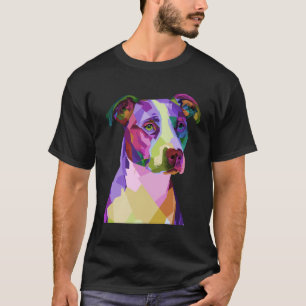 American Pitbull Terrier Pop Art Portrait For Dog T-Shirt