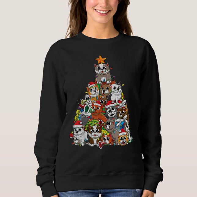 American Pits Bully Dog Breed Christmas Tree Xmas  Sweatshirt (Front)