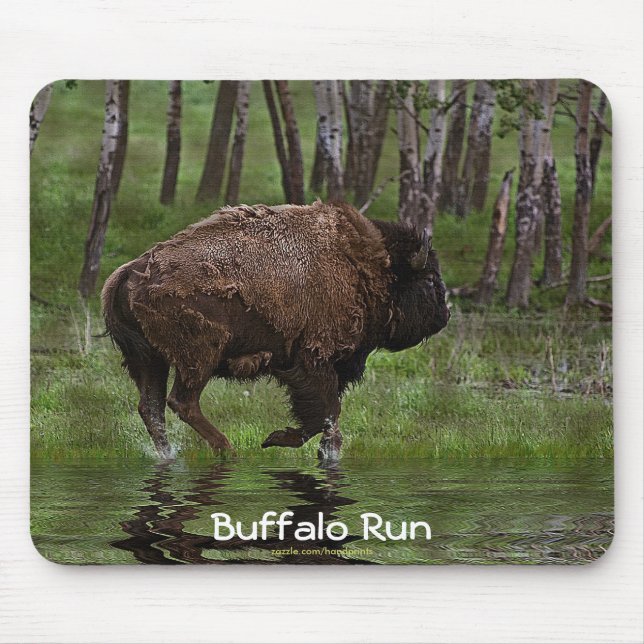 American Plains Buffalo Bison Artwork  Mousepad (Front)