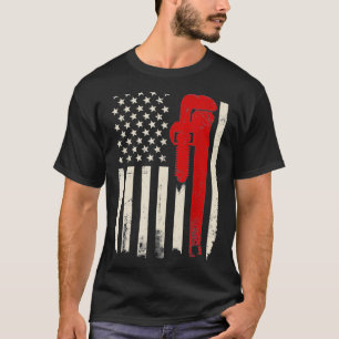 American Plumber Flag 4th of July Plumbing T-Shirt