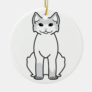 American Polydactyl Cat Cartoon Ceramic Tree Decoration