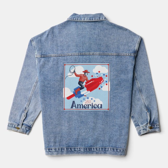 American Pop Cowboy Denim Jacket (Back)