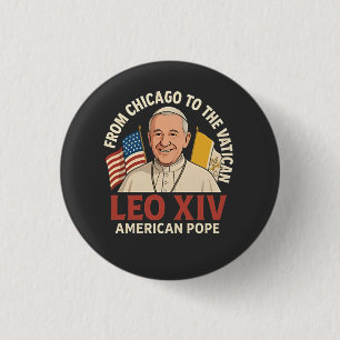 American Pope Leo Catholic Church Christian Faith 3 Cm Round Badge