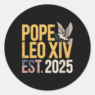 American Pope Leo Catholic Church Christian Faith  Classic Round Sticker
