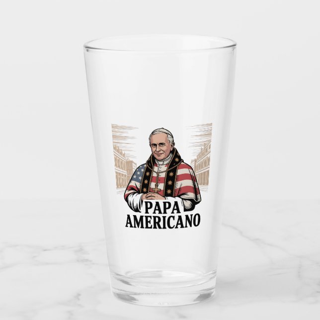 American Pope Leo Catholic Church Christian Faith  Glass (Front)
