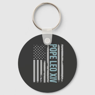 American Pope Leo Catholic Church Christian Faith Key Ring
