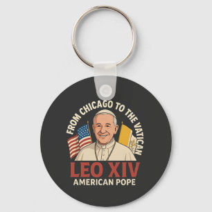 American Pope Leo Catholic Church Christian Faith  Key Ring