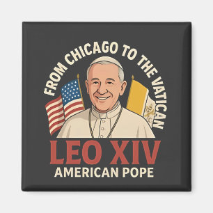 American Pope Leo Catholic Church Christian Faith  Magnet