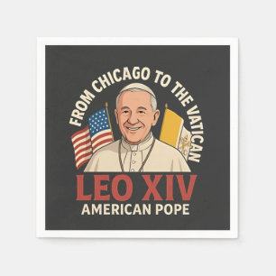American Pope Leo Catholic Church Christian Faith Napkin