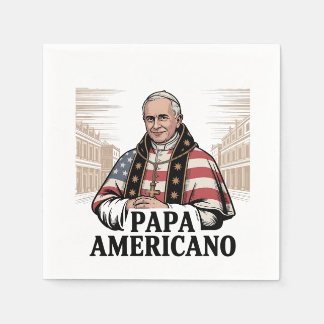 American Pope Leo Catholic Church Christian Faith  Napkin (Front)