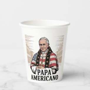 American Pope Leo Catholic Church Christian Faith Paper Cups