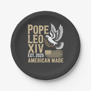 American Pope Leo Catholic Church Christian Faith  Paper Plate