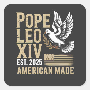 American Pope Leo Catholic Church Christian Faith Square Sticker