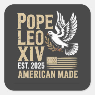 American Pope Leo Catholic Church Christian Faith  Square Sticker