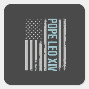 American Pope Leo Catholic Church Christian Faith Square Sticker
