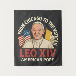 American Pope Leo Catholic Church Christian Faith Tapestry